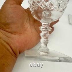 Hawkes Cut Crystal Goblets Set/3 Diamond Cut Stemware Square Base Signed Style