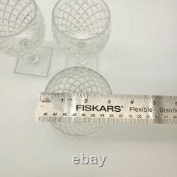 Hawkes Cut Crystal Goblets Set/3 Diamond Cut Stemware Square Base Signed Style