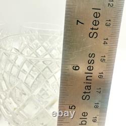 Hawkes Cut Crystal Goblets Set/3 Diamond Cut Stemware Square Base Signed Style