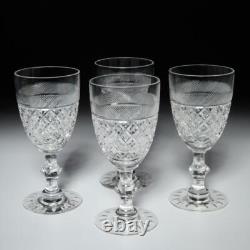 Hawkes Cut Crystal Water Goblet Glasses 7H Set of 4