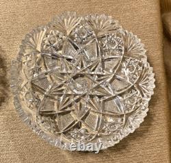 Hawkes Signed Antique Crystal ABP 5 Bowls Circa 1908 Excellent Condition 2pc