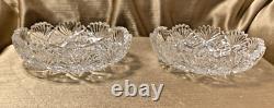 Hawkes Signed Antique Crystal ABP 5 Bowls Circa 1908 Excellent Condition 2pc