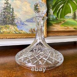 Heavy Crystal Cut Glass Clear Ship Captain's Liquor Decanter 10 Vtg Barware