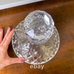 Heavy Crystal Cut Glass Clear Ship Captain's Liquor Decanter 10 Vtg Barware