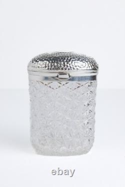 Hobnail & Star Cut Crystal Glass Jar