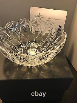House Of Waterford Diamond Cut & Scalloped Edge Crystal Peacock Bowl 28cm/11in
