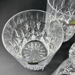 Hoya Double Old Fashioned Glass Cut Crystal CYT713U 4Pc Set