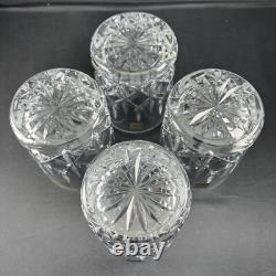 Hoya Double Old Fashioned Glass Cut Crystal CYT713U 4Pc Set