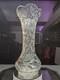 Huge 16-1/4 VASE, American Brilliant Period Cut Glass Crystal Butterfly & Rose