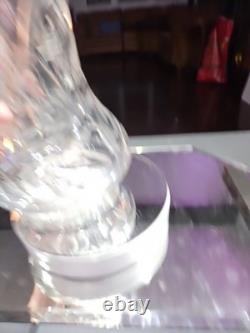 Huge 16-1/4 VASE, American Brilliant Period Cut Glass Crystal Butterfly & Rose