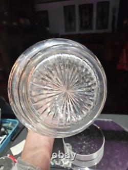 Huge 16-1/4 VASE, American Brilliant Period Cut Glass Crystal Butterfly & Rose