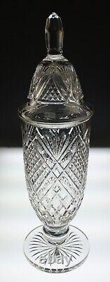 Huge 24 Galway Crystal Vase Covered Urn Trophy Cut Irish Glass Ireland Lead