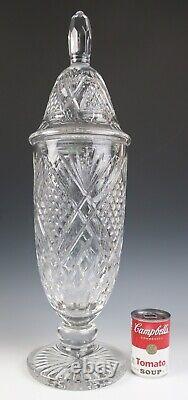 Huge 24 Galway Crystal Vase Covered Urn Trophy Cut Irish Glass Ireland Lead