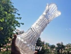 Huge Abp American Brilliant Period Cut Glass Crystal Vase Tall Heavy Antique