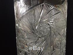 Huge American Brilliant Period Cut ABP Crystal Vase, 15 Tall x 7 Widest, 10.14