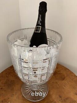 Huge Antique Victorian Crystal Cut Glass Champagne Cooler Wine Bucket. 1875