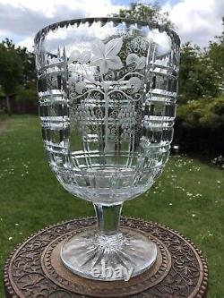 Huge Antique Victorian Crystal Cut Glass Champagne Cooler Wine Bucket. 1875