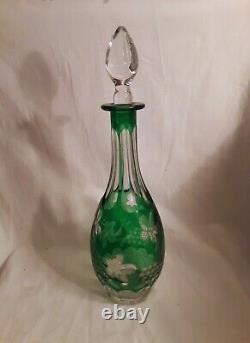 Hutchenreuther Emerald Decanter Hand Cut Crystal German Cut To Clear A43