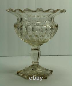 = IMPRESSIVE 18th C. Georgian Cut Crystal Glass Compote Raised Tazza Anglo-Irish