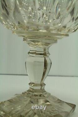 = IMPRESSIVE 18th C. Georgian Cut Crystal Glass Compote Raised Tazza Anglo-Irish