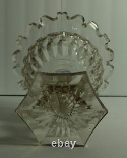 = IMPRESSIVE 18th C. Georgian Cut Crystal Glass Compote Raised Tazza Anglo-Irish