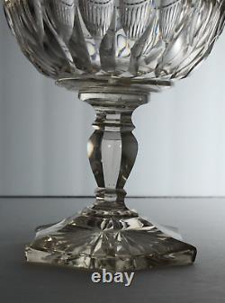 = IMPRESSIVE 18th C. Georgian Cut Crystal Glass Compote Raised Tazza Anglo-Irish