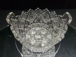 Ice Bucket Bowl American Brilliant period Cut Glass Crystal Clark Prima Donna