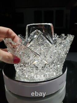 Ice Bucket Bowl American Brilliant period Cut Glass Crystal Clark Prima Donna