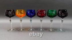 Imperlux Germany Cut to Clear Crystal 8 Wine Hock Glasses Goblets Set Of 6