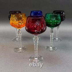 Imperlux Germany Cut to Clear Crystal 8 Wine Hock Glasses Goblets Set Of 6