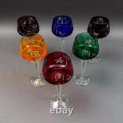 Imperlux Germany Cut to Clear Crystal 8 Wine Hock Glasses Goblets Set Of 6