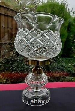 Impressive Large Vintage Cut Crystal Glass Table Lamp And Shade Original