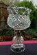 Impressive Large Vintage Cut Crystal Glass Table Lamp And Shade Original