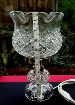 Impressive Large Vintage Cut Crystal Glass Table Lamp And Shade Original