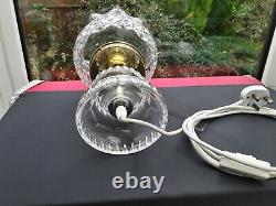 Impressive Large Vintage Cut Crystal Glass Table Lamp And Shade Original