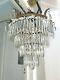 Italian Art Deco antique waterfall icicle crystals chandelier