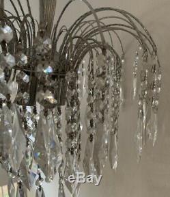 JOHN LEWIS CRYSTAL CUT GLASS CHROME CHANDELIER CEILING LIGHT WATERFALL Pendant