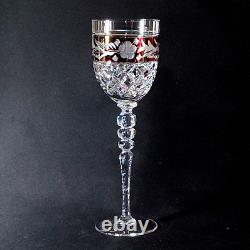 JULIA CRYSTAL TALL RUBY WINE GLASS, Cut & Etched Lead Crystal, 9 3/4, POLAND