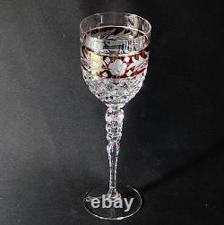JULIA CRYSTAL TALL RUBY WINE GLASS, Cut & Etched Lead Crystal, 9 3/4, POLAND
