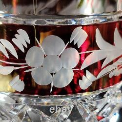 JULIA CRYSTAL TALL RUBY WINE GLASS, Cut & Etched Lead Crystal, 9 3/4, POLAND