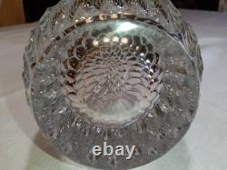 Josef Svarc Bohemia Glass Cut Crystal Obelisk Sculpture Faceted Droplet 14 in T