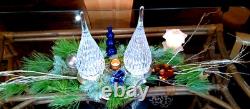 Josef Svarc Bohemia Glass Cut Crystal Obelisk Sculpture Faceted Droplet 14 in T