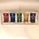 KAGAMI CRYSTAL Edo Kiriko 5-Color Set Red Blue Green Yellow Purple Cut Glass