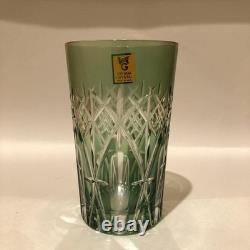 KAGAMI CRYSTAL Edo Kiriko 5-Color Set Red Blue Green Yellow Purple Cut Glass