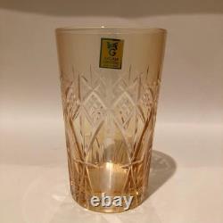KAGAMI CRYSTAL Edo Kiriko 5-Color Set Red Blue Green Yellow Purple Cut Glass