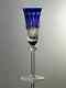 KING LOUIS by GODINGER (2) COBALT BLUE CHAMPAGNE FLUTES CUT to CLEAR 9 3/4 PAIR