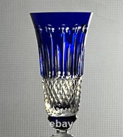 KING LOUIS by GODINGER (2) COBALT BLUE CHAMPAGNE FLUTES CUT to CLEAR 9 3/4 PAIR