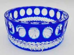 KING LOUIS by GODINGER (2) COBALT BLUE CHAMPAGNE FLUTES CUT to CLEAR 9 3/4 PAIR