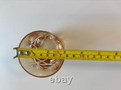 Kagami Crystal Edo Kiriko Cut Glass Amber Color Made in Japan