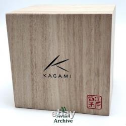 Kagami Edo Kiriko Blue Cut Crystal Rock Glass Handcrafted in Japan New Gift